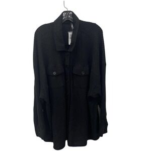 Torrid Sleep Black Waffle Knit Shacket Button Down Shirt Plus Size 3 NWT